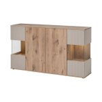Buffet erina ? 2 portes 4 tiroirs ? ch�ne clair & beige
