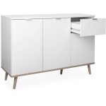 Buffet - gteborg 56 - blanc / chne sonoma - 3 portes 1 tiroir - 120 x 85 x 40 cm