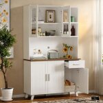 Buffet haut armoire de cuisine - eifson - 5 portes 1 tiroir - 1 niche centrale avec passe - câble - 114 ... Buffet haut armoire de cuisine - eifson - 5 portes 1 tiroir - 1 niche centrale avec passe - câble - 114 ...