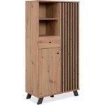 Buffet haut 2 portes 1 tiroir coloris chêne / anthracite medan Buffet haut 2 portes 1 tiroir coloris chêne / anthracite medan