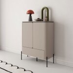 Buffet haut moderne taupe avec pieds noirs m�talliques ? belloa