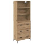 Buffet haut moderne - vidaxl - ch�ne artisanal - bois ding�nierie - 695x34x180 cm - avec tiroir - poids ...