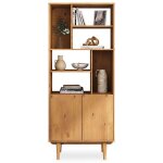 Buffet haut simona 80x188 cm en bois massif coloris chêne avec 2 portes 6 Étagères vaisselier en hauteur ... Buffet haut simona 80x188 cm en bois massif coloris chêne avec 2 portes 6 Étagères vaisselier en hauteur ...
