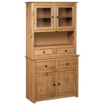 Buffet haut - vidaxl - gamme panama - pin massif - 93x405x180 cm - brun
