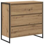 Buffet industriel moderne - vidaxl - 79x36x755 cm - ch�ne artisan - bois ding�nierie - avec tiroir - ...