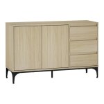 Buffet kistiandi 77 x 120 x 40 cm effet chne clair