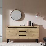Buffet komodee sudburry kom3 faades en panneaux mdf chne chne 40 x 160 x 83 cm