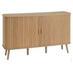 Buffet meuble de rangement avec 2 portes en bois coloris naturel - longueur 140 x profondeur 40 x hauteur ... Buffet meuble de rangement avec 2 portes en bois coloris naturel - longueur 140 x profondeur 40 x hauteur ...