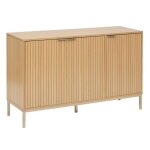 Buffet meuble de rangement bas en bois coloris beige - longueur 120 x profondeur 40 x hauteur 76 cm Buffet meuble de rangement bas en bois coloris beige - longueur 120 x profondeur 40 x hauteur 76 cm