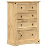 Buffet - meuble de rangement - commode corona 80x43x114cm - bois massif de pin neuf - bm 1983654