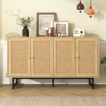 Buffet moderne buffet bas avec 4 portes buffet bahut de salon meuble de rangement 140x39. 5x80cm panneaux ...