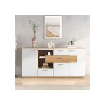 Buffet moderne - grande armoire de rangement - commode avec 2 portes et 4 tiroirs - armoire polyvalente ... Buffet moderne - grande armoire de rangement - commode avec 2 portes et 4 tiroirs - armoire polyvalente ...