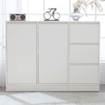 Buffet moderne meuble  chaussures deux portes et trois tiroirs avec une tagre rglable blanc dimensions: ...