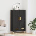 Buffet moderne - vidaxl - chne noir - tagres ajustables - 2 portes - bois massif