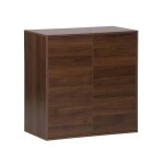 Buffet. module de rangement noyer dcor bois 2 portes l 70 x p 35 x h 70 cm - kompo