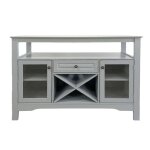 Buffet multifonction gris 116x40x82cm beaucoup de rangement salon salle � manger bureau moderne �l�gant ...