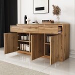 Buffet multifonctionnel - particle board - design industriel3 portes et 3 tiroirs buffet bahut?armoire ...