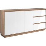 Buffet - phoenix - dcor chne artisan / blanc - 3 portes - 3 tiroirs - 178 x 88 x 40 cm