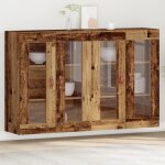 Buffet avec portes coulissantes - vidaxl - bois vieilli - 139x34x90cm - ensemble de 2