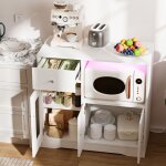 Buffet de cuisine - meuble dangle - 83x40x80cm - station 2ac + 2usb - led bluetooth 0. 45m - 1 tiroir ...