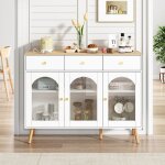 Buffet de rangement buffet bahut 34 x 120 x 94 cm avec 3 tiroirs 3 portes et 4 tagres pour cuisine ...