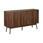 Buffet de rangement dcor bois bois fonc. linear. deux portes. deux tagres. buffet haut. vaisselier. ...