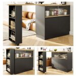 Buffet haut 360� - noir - design contemporain - verre iris�