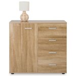 Buffet salle à manger chicago l 91 cm en bois coloris chêne sonoma avec 4 tiroirs et 1 porte meuble rangement ... Buffet salle à manger chicago l 91 cm en bois coloris chêne sonoma avec 4 tiroirs et 1 porte meuble rangement ...