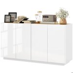 Buffet salle à manger buffet cuisine 4 portes à fermeture douce et étagères réglables 140l x 40p x 75h ... Buffet salle à manger buffet cuisine 4 portes à fermeture douce et étagères réglables 140l x 40p x 75h ...
