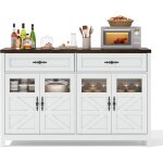 Buffet de salle  manger avec espace de rangement 140 cm de long 4 portes et 2 grands tiroirs style contempora ...