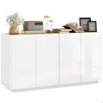 Buffet salle à manger - homcom - avec 4 portes à fermeture douce et étagères réglables - 140 x 40 x 75 ... Buffet salle à manger - homcom - avec 4 portes à fermeture douce et étagères réglables - 140 x 40 x 75 ...