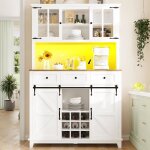 Buffet de salle � manger avec led meubles de rangement avec 4 portes et 3 tiroirs meuble cuisine plans ...