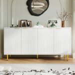 Buffet de salon bahut 4 portes 160x80x40 cm buffet moderne buffet bas meuble de rangement pieds en mtal ...
