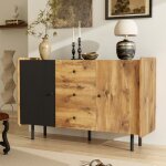 Buffet de salon buffet bahut finition mate 2 portes 3 tiroirs meuble de rangement 120x40x75 cm buffet ...