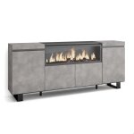 Buffet bahut enfilade 208x35x87 4 portes 1feu électrique xxl couleur ciment rf3234 Buffet bahut enfilade 208x35x87 4 portes 1feu électrique xxl couleur ciment rf3234