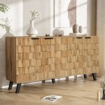 Buffet salon et cuisine design moderne avec 4 portes meuble chambresalle � manger aspect bois el�gant160x36x78 ...