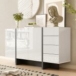 Buffet de salon style moderne bahut avec 3 portes et 4 tiroirs meuble bas de rangement buffet 150x40x80 ... Buffet de salon style moderne bahut avec 3 portes et 4 tiroirs meuble bas de rangement buffet 150x40x80 ...