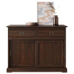 Buffet savona bahut vaisselier commode avec 2 tiroirs et 2 portes coulissantes en pin massif coloris ...
