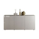 Buffet scena ? l181 x h84 x p42 cm ? 3 portes ? blanc laqu brillant