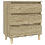 Buffet - sonoma - 60 x 35 x 70 cm - 3 tiroirs - bois ding�nierie - meuble de rangement