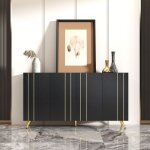 Buffet - style contemporain - 4 portes - pieds en mtal - buffet bahut de rangement - buffet de salon ...