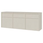 Buffet bas - selsey - evo - 154 cm - 3 portes & 3 tiroirs - suspendu cr�me