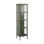 Buffet. vaisselier acier et verre tremp� 1 porte 160cm vert - arkansas