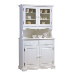 Buffet vaisselier blanc 4 portes style anglais 6 niches l 101 h 186 p 42 cm - l 101 x l 42 x h 186 cm ...