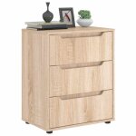 Buffet - visnes - ch�ne sonoma - 60x40x73 cm - 3 tiroirs - style contemporain