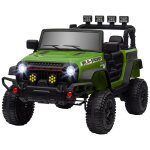 Buggy 4x4 voiture �lectrique enfant utv bluetooth 2 places avec t�l�commande 2. 4ghz 2 moteurs 12 v vert ...