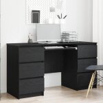 Bureaux 2 pcs ch�ne noir 140x50x76 cm bois d ing�nierie