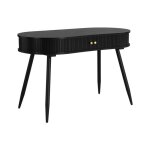 Bureau avec 2 portes coulissantes en mdf - noir - sevato