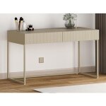 Bureau avec 2 tiroirs - beige - caldrin