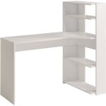 Bureau dangle contemporain parisot june - blanc - l 122 cm - 1 plateau 2 tablettes